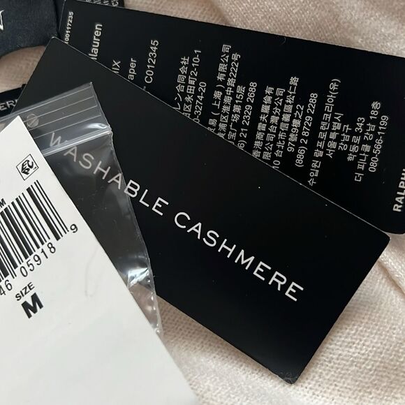 Lauren Ralph Lauren Cashmere Sweater, Winter Cream, NWT, Size M - Picture 7 of 8